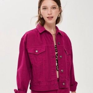 red denim jacket topshop